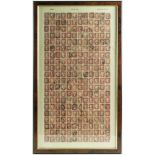 GB - reconstructed sheet of used 1864 Penny Reds Plate 109, cat £1080. In large glazed frame