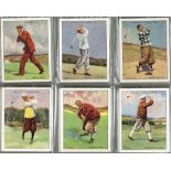 Golf, 3x complete sets in pages, Will's - Famous Golfers & Golfing, Morris - Golf Strokes Series,