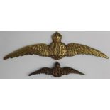 Badges: R.F.C. - Royal Flying Corps WW1 Officer's Full Dress Gilt Pilots Wings and Mess Dress