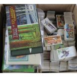 Box of various Cigarette / Trade and Brooke Bond cards, loose and in old albums (Qty) Buyer
