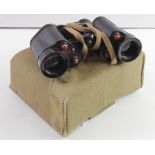 WW2 1943 dated Taylor & Hobson army binoculars in their webbing case both in excellent condition.