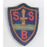 Badge an SBS Cloth beret badge, service worn VF