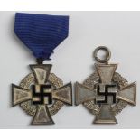 German Nazi 25 years Faithful Service Medal, both a/f (2)