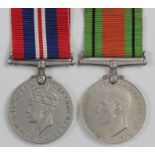 WW2 pair of medals with documents to 7358520 Cpl E W Button RAMC