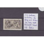 GB - 1913 Seahorse 2/6d SG399 Waterlow, deep sepia brown, horizontal crease, UM, cat £850