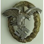 German WW2 Luftwaffe Observer badge GWL maker marked. GVF
