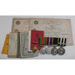 Medal group comprising of WW2 Defence and War medals with ERII TEM and Order of St John Service