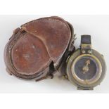 WW1 1917 dated pocket compass in its leather case.