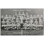 Bradford City FC b/w Team postcard "Health & Strength" Series. c1910/1911