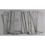 GB Postal History - interesting lot of c1813 to 1840's pre stamp mail (approx 50)