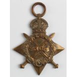 1915 Star to L-8568 Bandsman A.S. Kemp 1st Bn. R. Sussex Regt, also entitled to IGS with bars