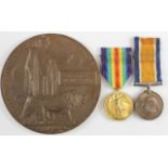 BWM & Victory medals with Death Plaque to 2470 Pte Frederick Thomas Court 8th Bn Royal Fusiliers,