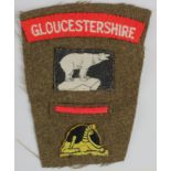 Cloth Badge: 2nd Bttn. GLOUCESTERSHIRE REGIMENT / 49th WEST RIDING DIVISION / 56th INDEPENDENT