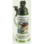 German commemorative tankard '1.Battr.8.Kngl.Bayr.Feld.Art.Rgt.Nurnberg, 1910-12'. A later