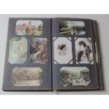 Collection in original Raphael Tuck long postcard album mainly postally used to Miss Chandler of