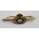 Sweetheart pin badge - Royal Naval Transport KC, 9ct Gold stamped (approx 2.9gms)