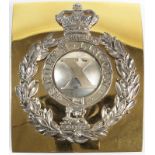 North Lincoln 'X' Officers cross belt plate 1837-1849. (with replacement back plate)