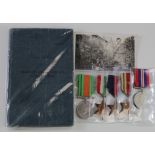 RAF Air Gunners log book, 1939-45 star, Africa Star, Italy star, Defence & War Medals with