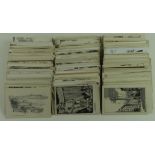 Pencil sketches, mainly topographic, in shoebox   (approx 660 cards)