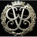 Badge - HRH The Duke of Edinburgh Naval Equerry badge, unmarked silver - crowned cipher within