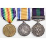 Family medals consisting of BWM to 26382 Pte F W Hayward, Norfolk Reg , Victory medal to 2743 J F