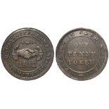 Union Copper Company, Birmingham, copper penny token 1811, Ex. Robin Dye Collection, VF