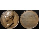 British Commemorative Medal, bronze d.55mm: Death of the Duke of Wellington 1852, by Webb, Rouw