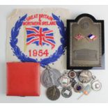 Athletics medal and pin badge collection attributed to a Great Britain Female Javelin Thrower, inc