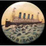 Lusitania, original pre-war souvenir pin badge d.22.5mm.