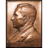 Sweden Commemorative Plaque, bronze 150x111mm uniface: JOHAN HAGSTROMER (lawyer & academic 1845-