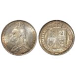 Shilling 1892 large Jubilee head, S.3927, lightly toned AU