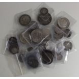 GB Coins (40) mostly silver, 18th-20thC, plus some Tudor hammered, mixed grade.
