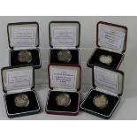 GB Silver Proof Two Pounds (6) 1997, 98 & 1999 x 4. All FDC boxed as issued