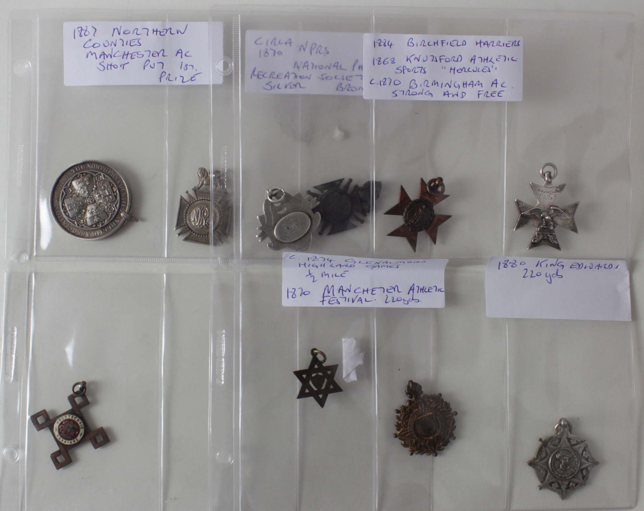 Athletics - an unusual collection of early medals / fobs, mostly 19th century, inc 1870 national