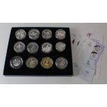 Westminster box with silver & other proof coins 1990s + John Paul II Papal medal.