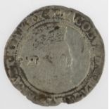 James I silver sixpence, Second Coinage 1604-1619, 1604, mm. Lis, reverse reads:- QVAE DEVS, Third