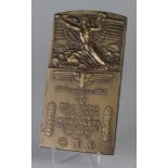 Romanian Commemorative Plaque, bronze 104mm: 60th Anniversary of the Buzau - Marasesti Railway