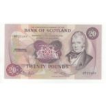 Scotland Bank of Scotland 20 Pounds P114e (5th November 1985), E877301, UNC