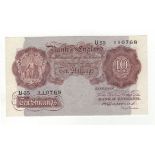 Catterns 10 Shillings B223 (issued 1930), U55 110768, light dents in paper otherwise UNC