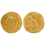 Edward III, gold quarter-noble, Treaty Period 1361-1369, Lis in centre of reverse, Spink 1510,