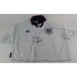 Football, David Platt, signed replica England Shirt.