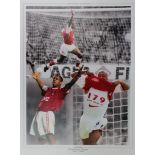 16 x 12" photo montage signed by Arsenal & England striker Ian Wright