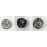 Septimius Severus silver denarius, reverse:- Libertas, GVF with a ditto but reverse:- Victory, found