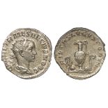 Herennius Etruscus Caesar silver antoninianus, Rome Mint 250-251 AD. Rev: PIETAS AVGVSTORVM.