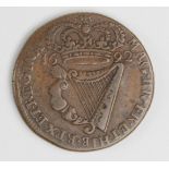 Ireland, William & Mary 1692 bronze halfpenny, good fine.