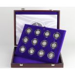 Alderney/Guernsey/Jersey Fifty Pences 2003 Silver Proofs a 12 coin set Coronation Anniversary each