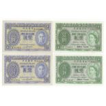 Hong Kong (4), 1 Dollar P324Ab (1st July 1959) x 2 notes both UNC, 1 Dollar P316 (issued 1940 -