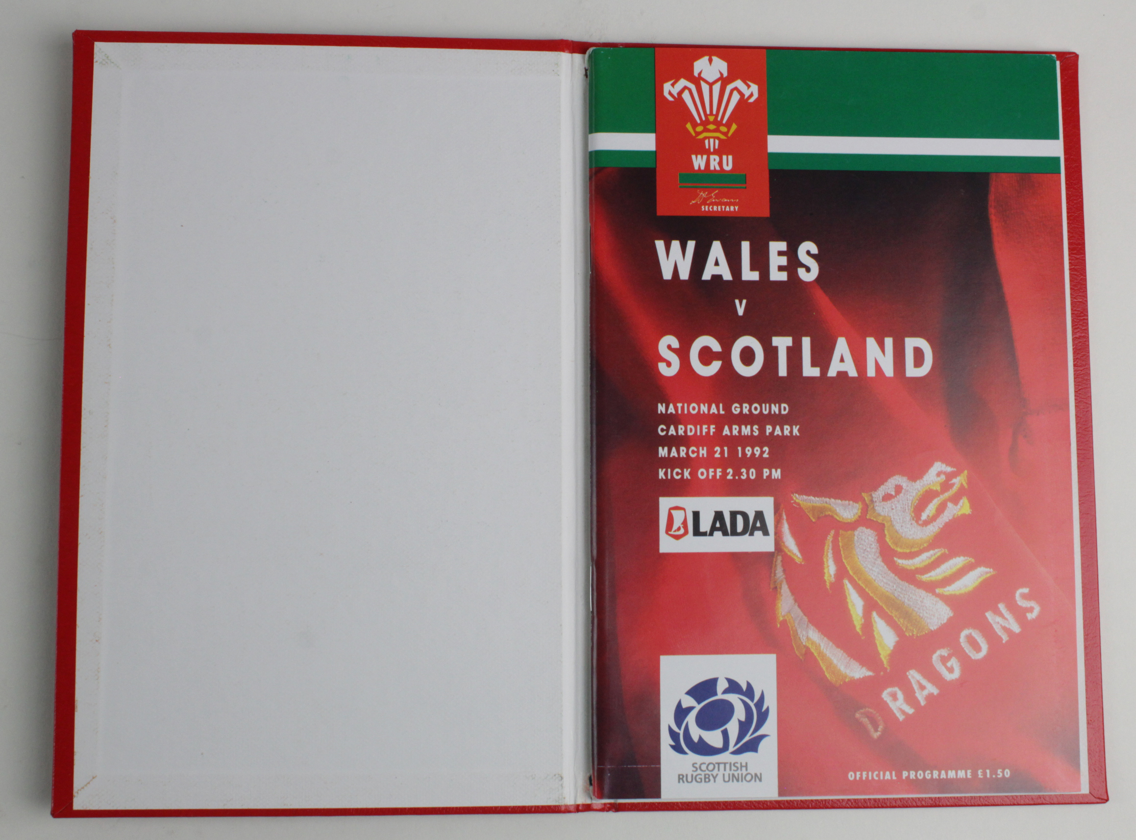 Rugby Union Wales v Scotland played 21/3/1992 at Cardiff Arms Park, Special Royal Box edition of the