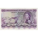 Seychelles 20 Rupees P16a (1st January 1968), first series A/1 007046, EF