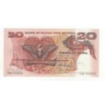 Papua New Guinea 20 Kina P4s2 (issued 1977), Specimen note SAA000000, small corner fold, aUNC